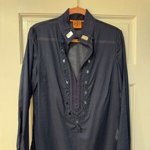 Tory Burch navy blue tunic size 12